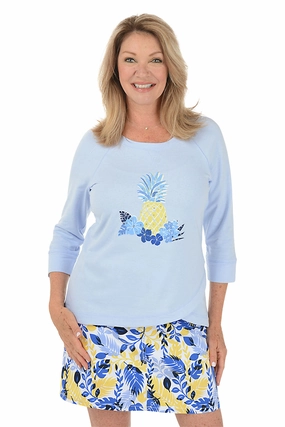 OdorResistantTreatment Making Waves Pineapple Tulip Hem Top