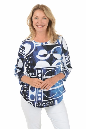 Snag Free Fabric Dottie Slub Knit Curved Hem Top