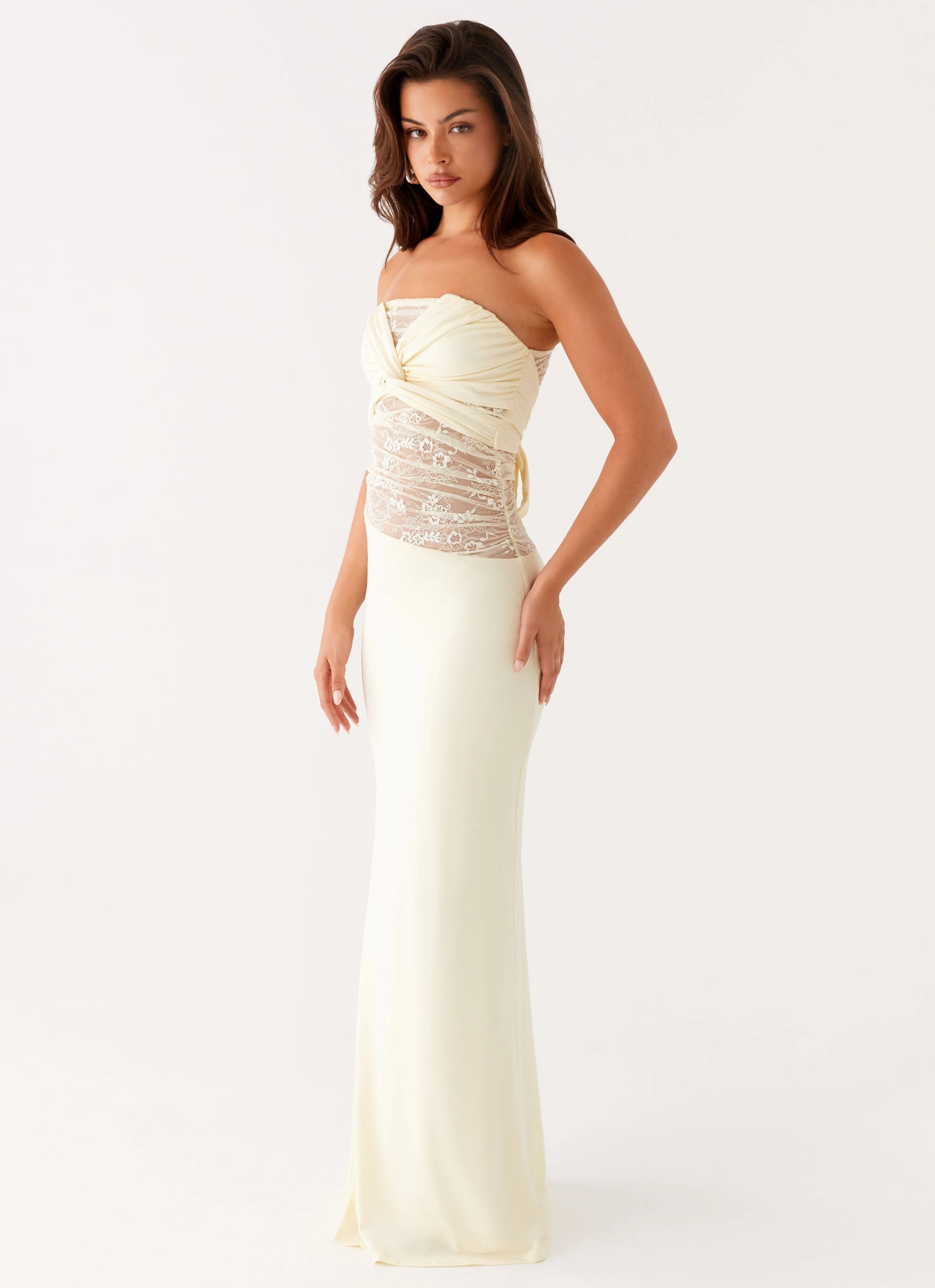 Sweet Energy Strapless Maxi Dress - Yellow Work Ready Summer Mood