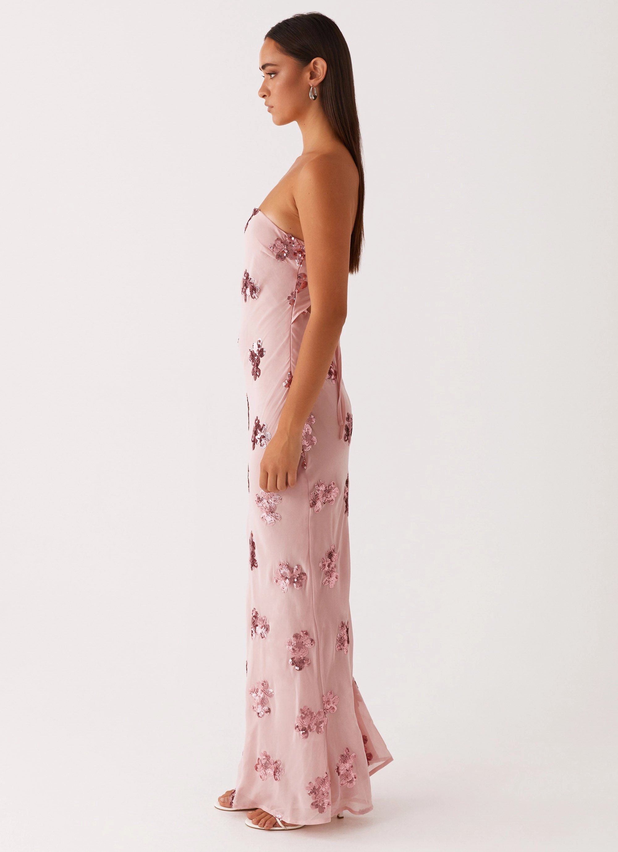 Sweet Escape Sequin Maxi Dress - Baby Pink Occasion Ready Daily Silhouette