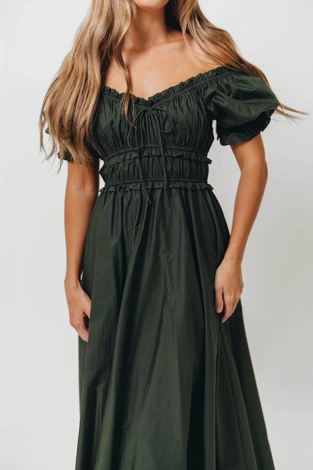 Sydnee Cotton Maxi Dress in Evergreen - Bump Friendly - Restocking in Nov Cool Palette Relaxed and Effortless