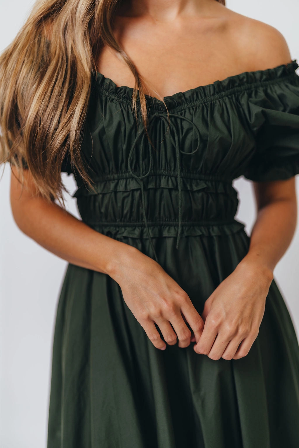Shiny Zip Weekend Feel Sydnee Cotton Maxi Dress in Evergreen - Bump Friendly - Restocking in Nov