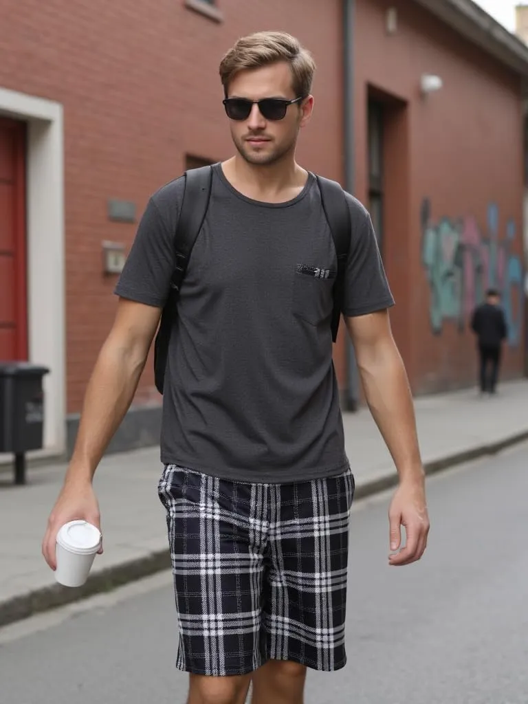 Sykooria Mens Pajamas Set Cotton Pajamas Shorts Set Short Sleeve Pjs Sets Soft Sleepwear S-XXL