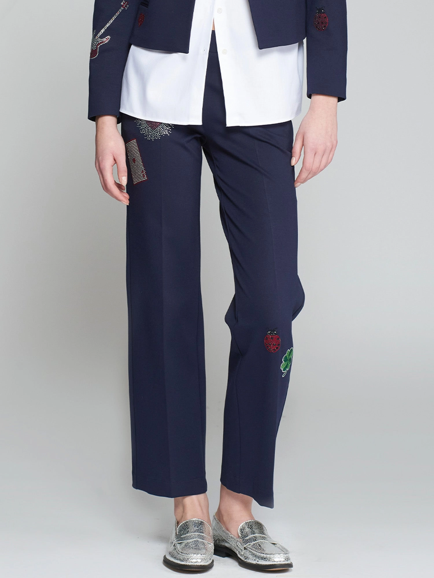Perfect Look Timeless Comfort Martina Strass Trouser in Navy Punto