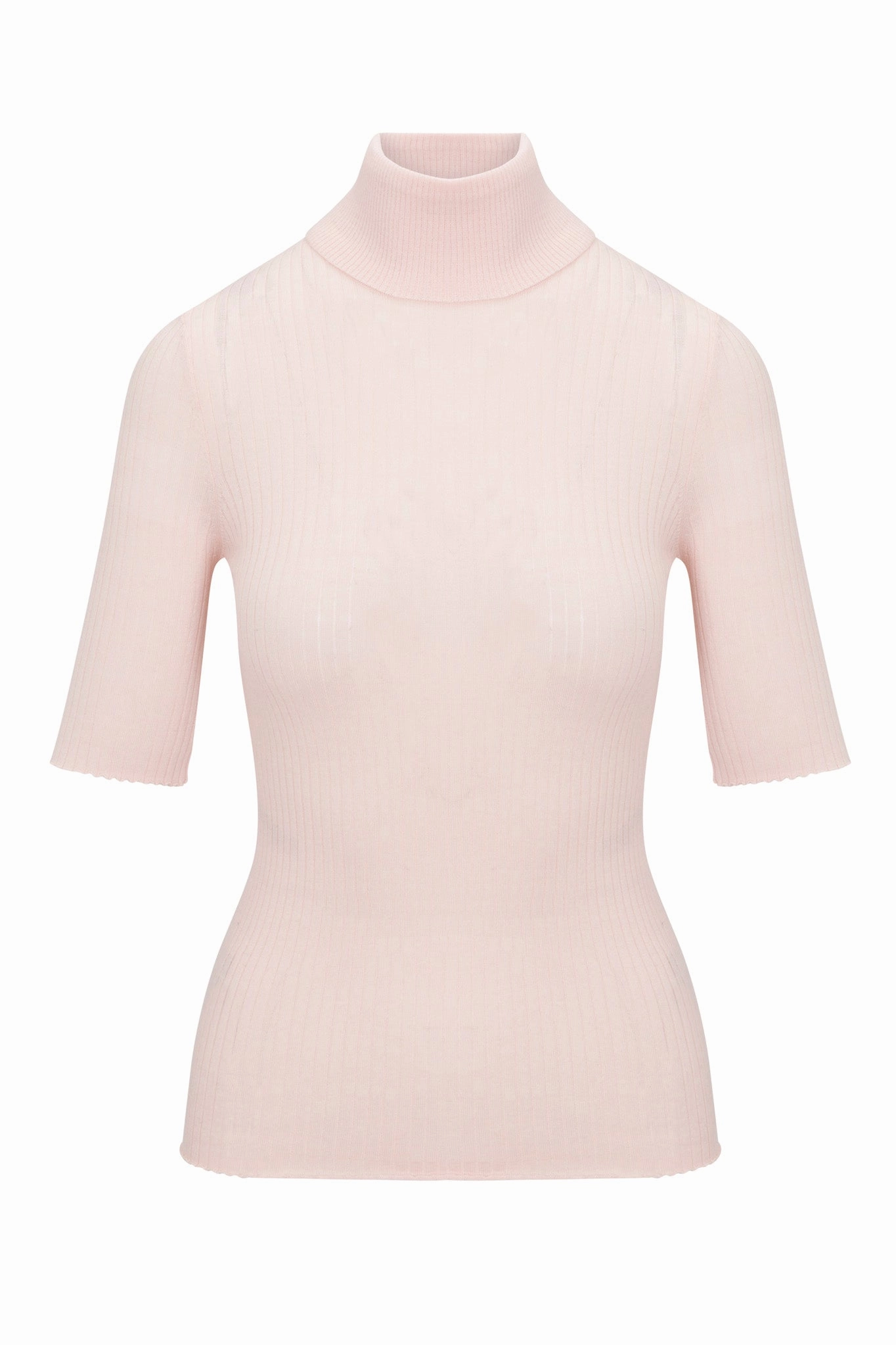 Sustainable Fabric Blend Blush Cashmere Turtleneck