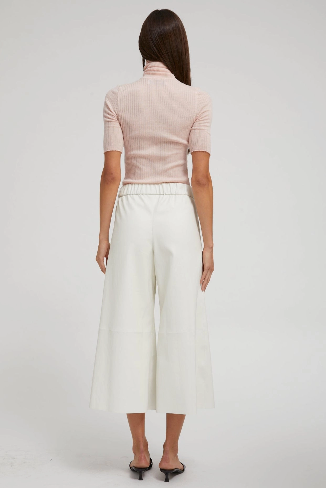 Blush Cashmere Turtleneck anti static coating Quick Access Slit