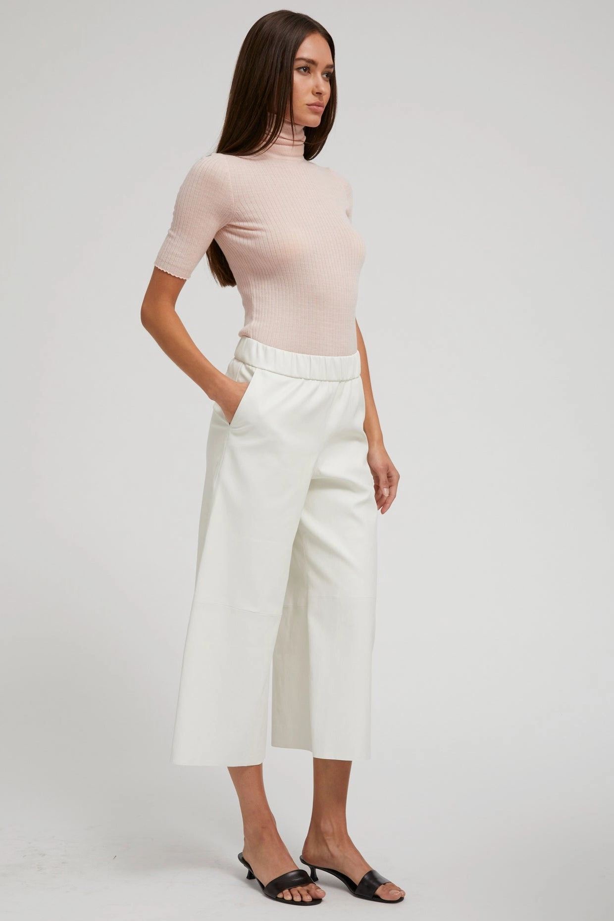 SnagResistant Fabric Blush Cashmere Turtleneck