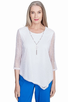 Fitted Tank Parrot Cay Popcorn Mesh Asymmetrical Top