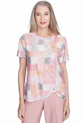 Estate Of Mind Color Block Blouse WeightedHem