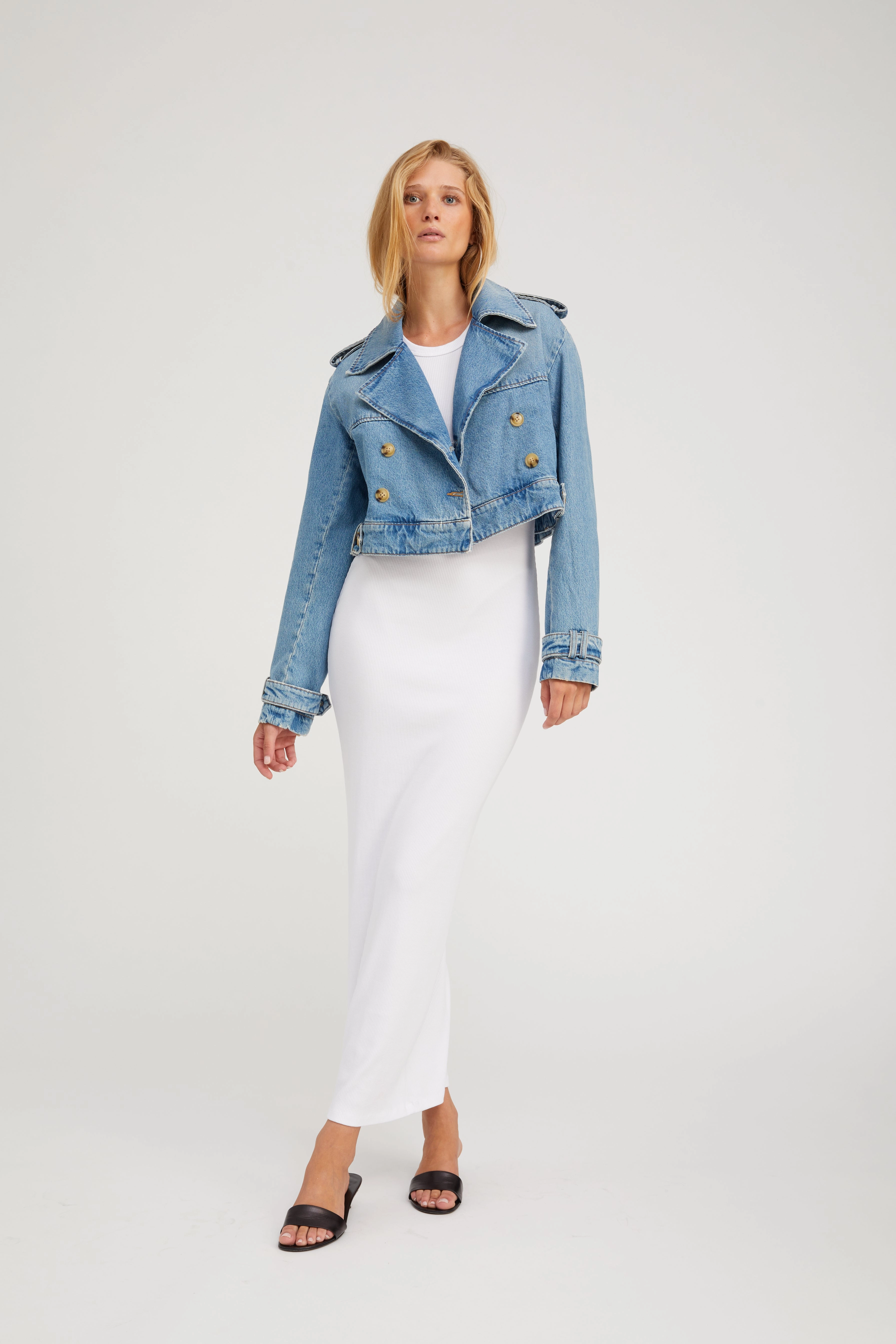 Paradis Cropped Denim Trench ReinforcedEdging