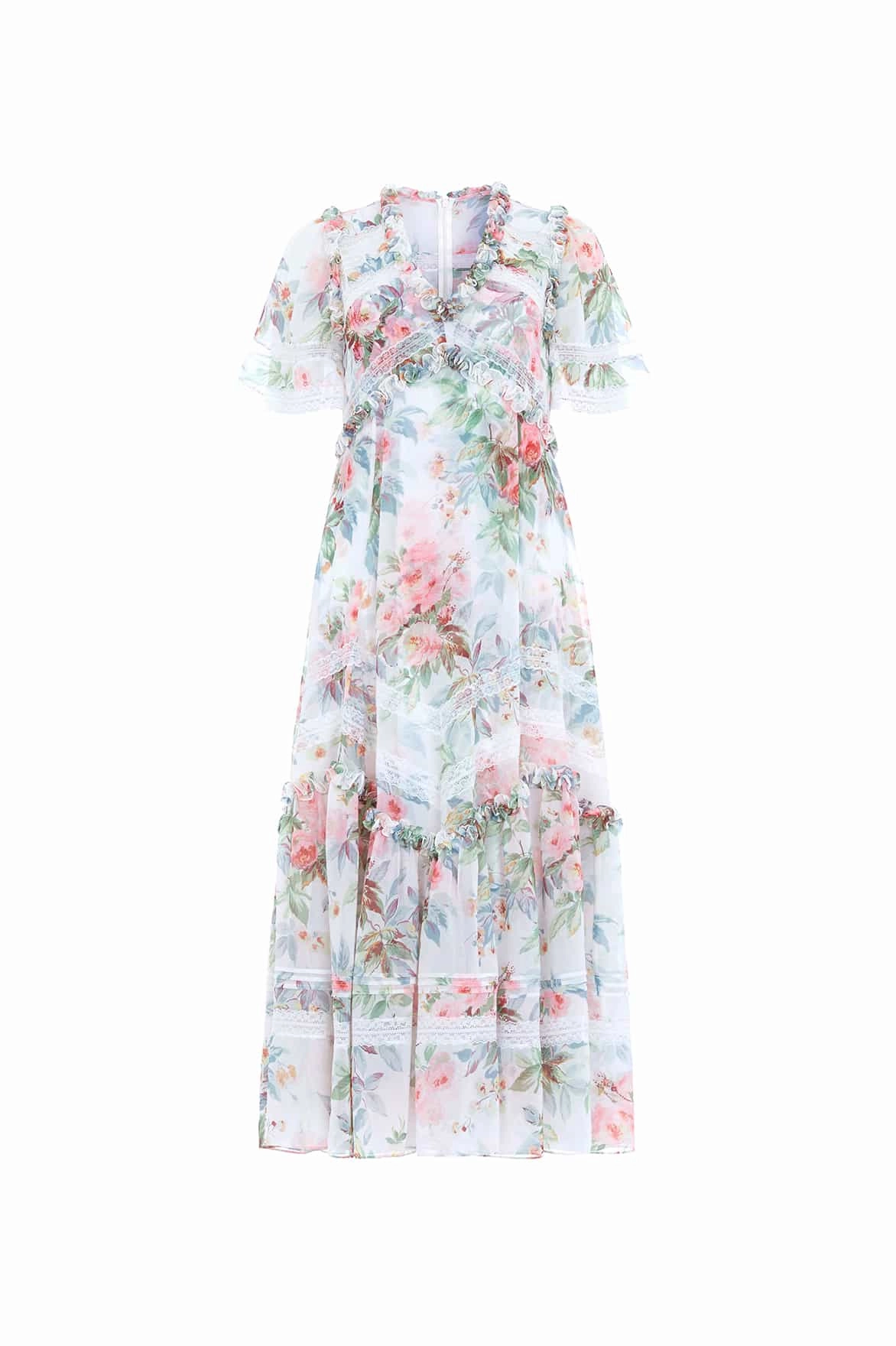 Paradise Garden Sonata Georgette Ballerina Dress Neutral Flow Korean Mood