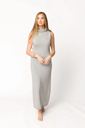 Quinn Turtleneck Maxi Dress in Heather Grey *Final-Sale* TaglessDesign
