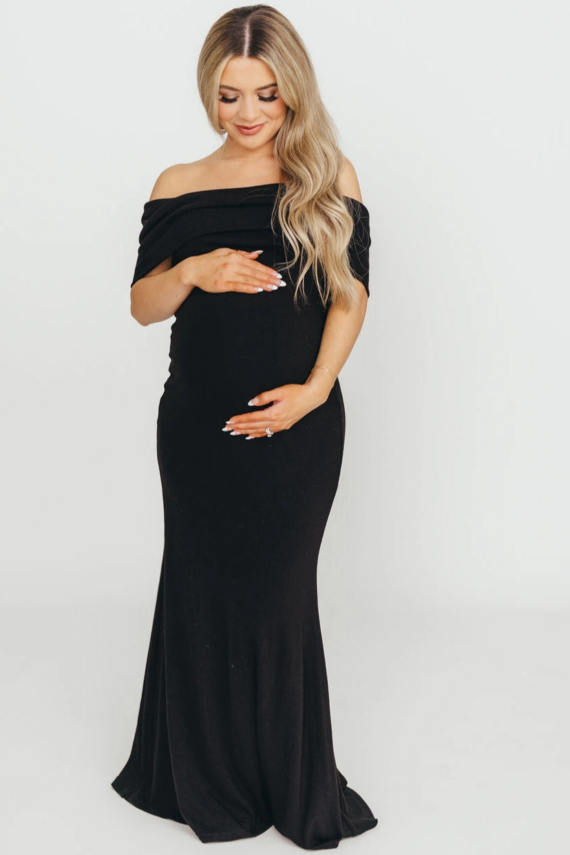 Monroe Maxi Dress in Black - Bump Friendly *Final-Sale* Comfort and Elegance Relax Mode