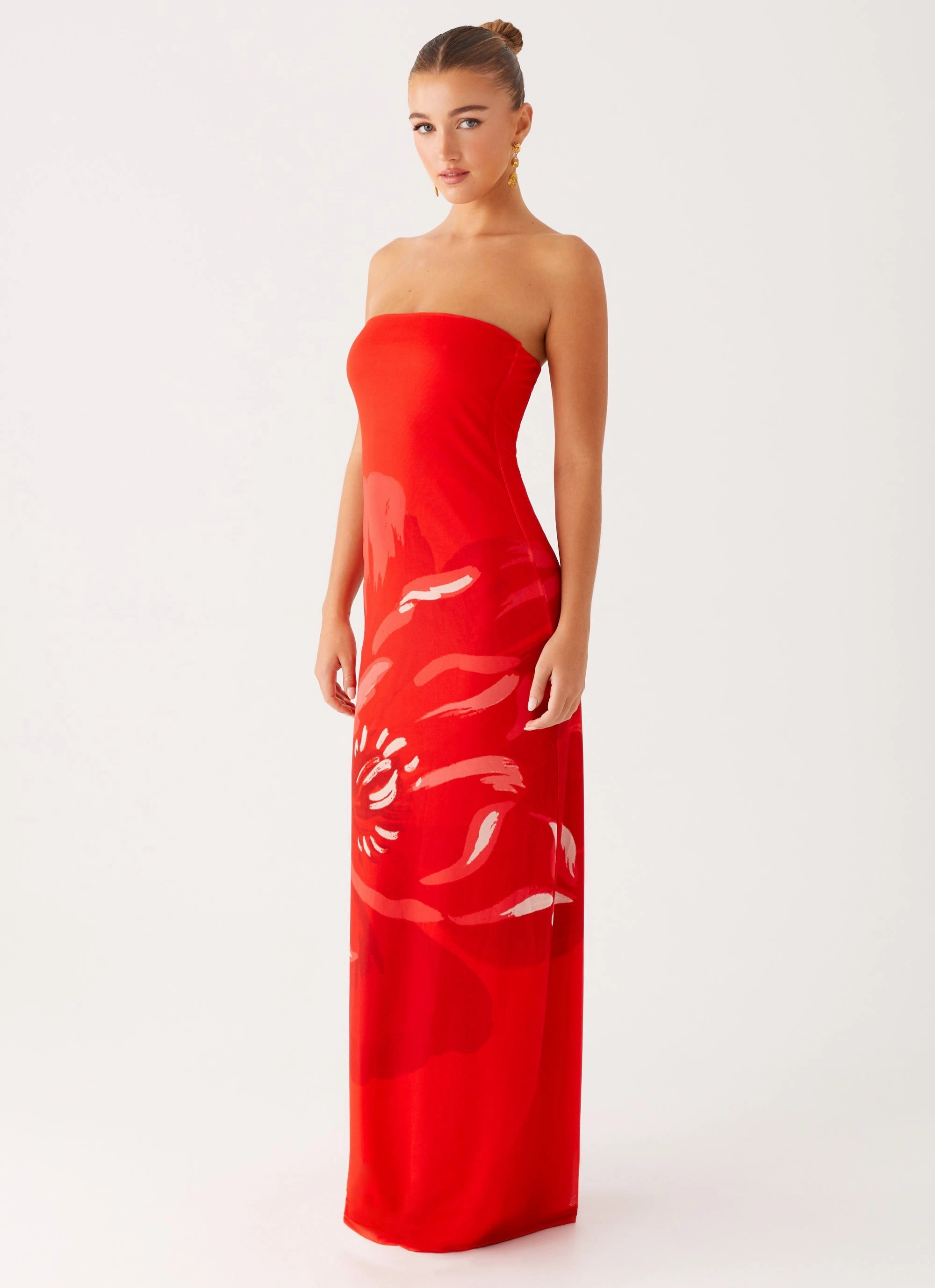 Sleek Outline Fabian Maxi Dress - Red