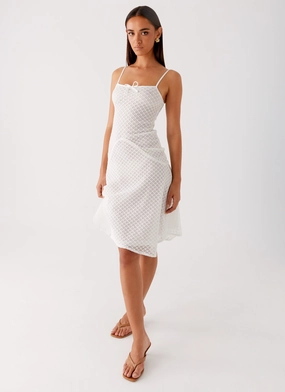 Versatile Edge Silk-Blend Tamar Midi Dress - White