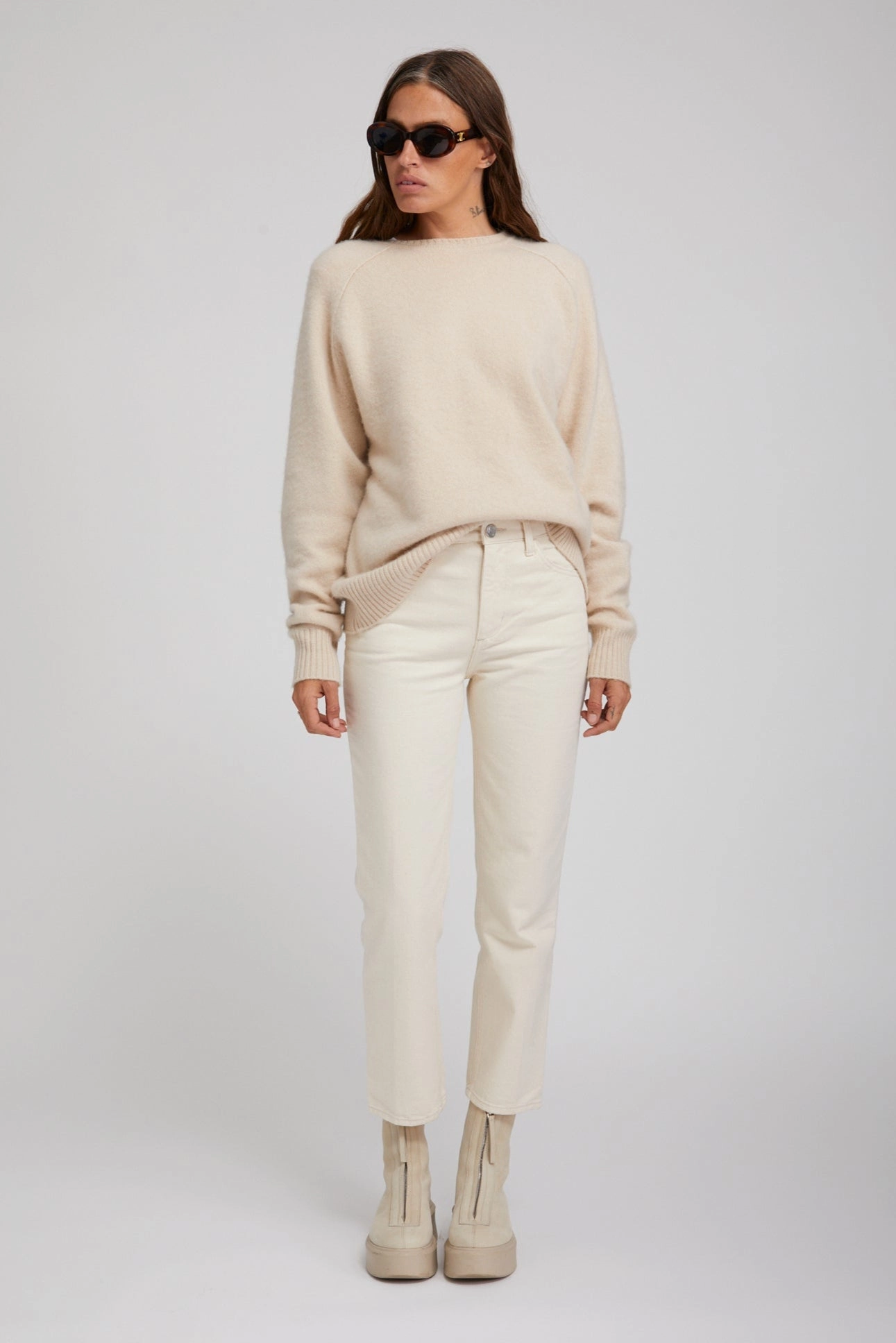SeamFreeShoulder Yoko Crop Straight Leg Denim