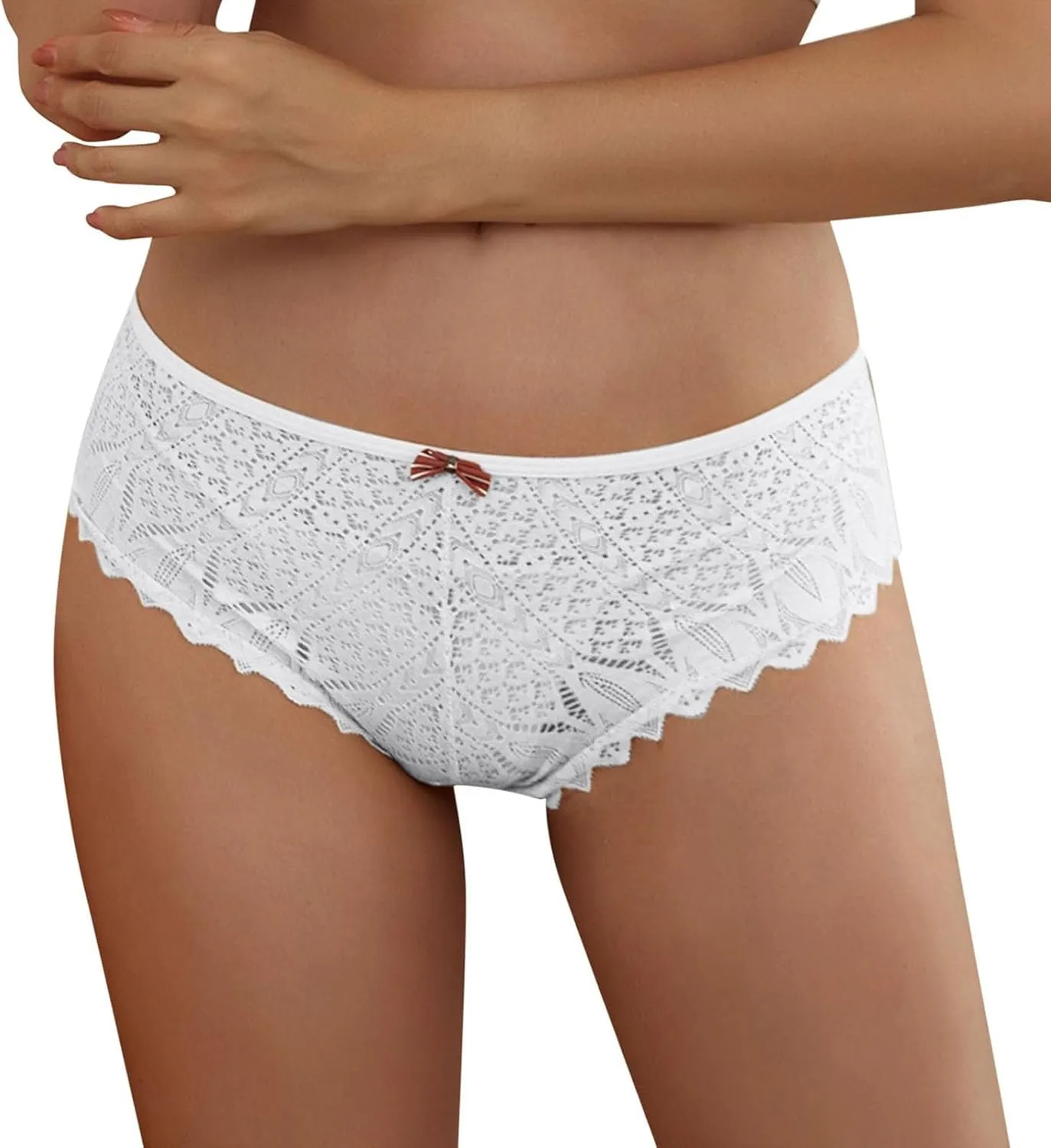 TANGNADE 4 Pack Womens Lace Underwear Seamless No Show Bikini Panties High Waist Seamless Underwear Lace