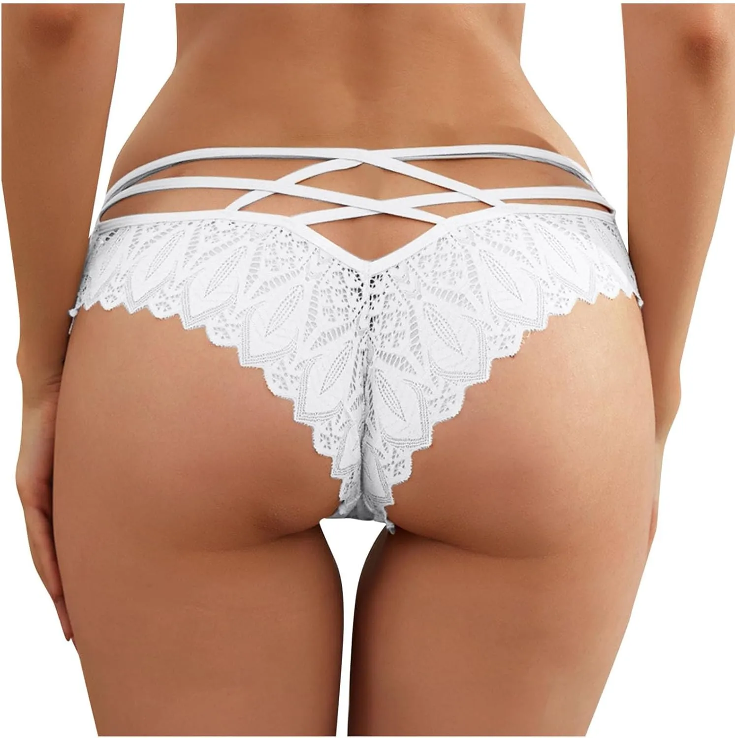 TANGNADE 4 Pack Womens Lace Underwear Seamless No Show Bikini Panties High Waist Seamless Underwear Lace