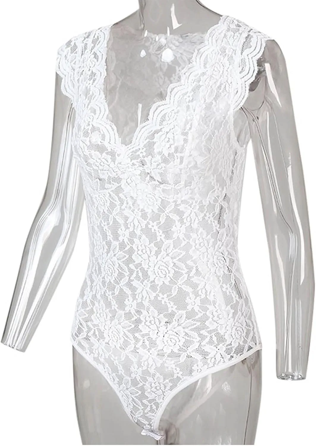 Tank Top for Women Plus Size Sheer Mesh Lace Vest Short Sleeve V Neck Lingerie Lace Scalloped Blouse Summer Party