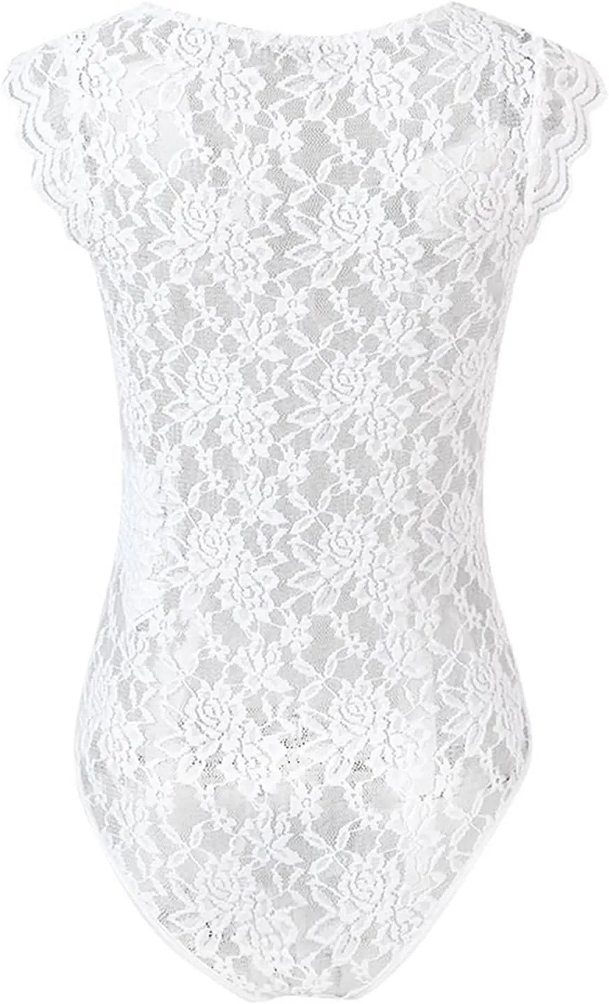 Tank Top for Women Plus Size Sheer Mesh Lace Vest Short Sleeve V Neck Lingerie Lace Scalloped Blouse Summer Party