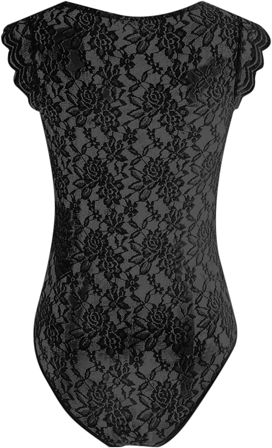 Tank Top for Women Plus Size Sheer Mesh Lace Vest Short Sleeve V Neck Lingerie Lace Scalloped Blouse Summer Party