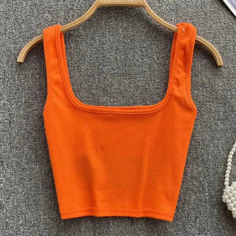 Tank Top Women Sexy Backless Y2K Slim Fit Crop Blouse
