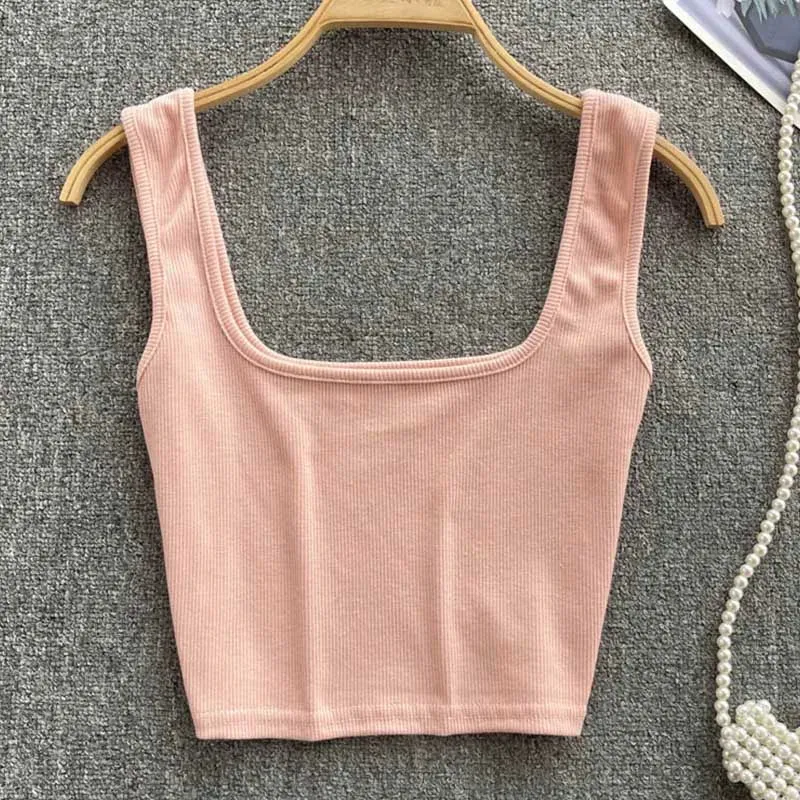 Tank Top Women Sexy Backless Y2K Slim Fit Crop Blouse