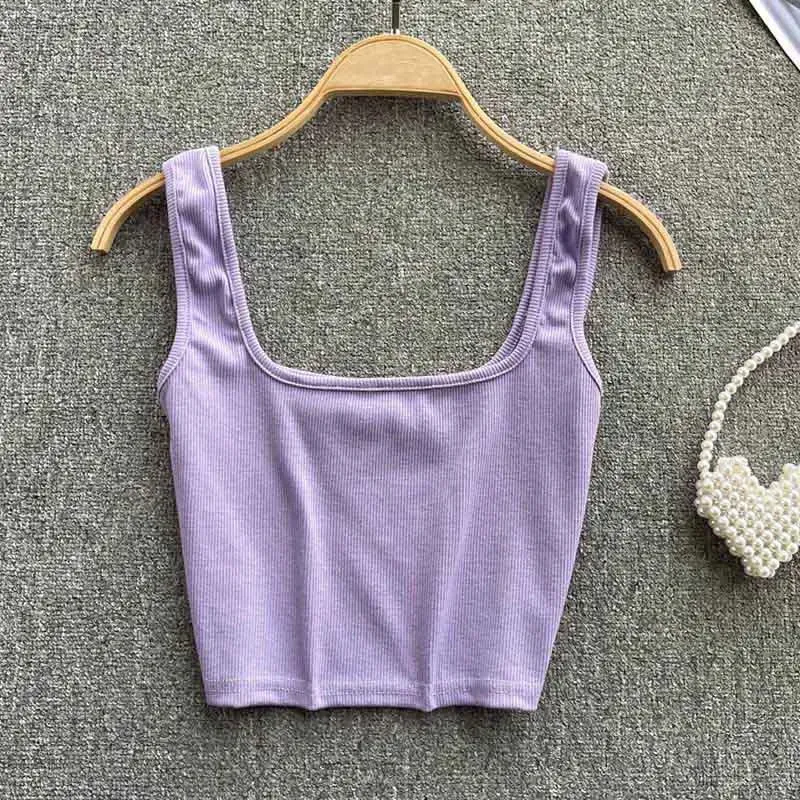 Tank Top Women Sexy Backless Y2K Slim Fit Crop Blouse