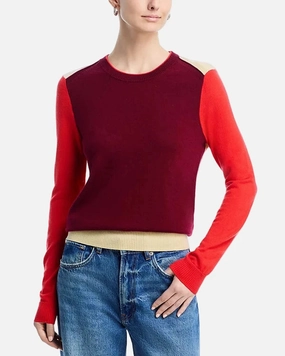QuickDry Performance Wrinkle Resistant Taron Colorblock Crew Burgundy Multi