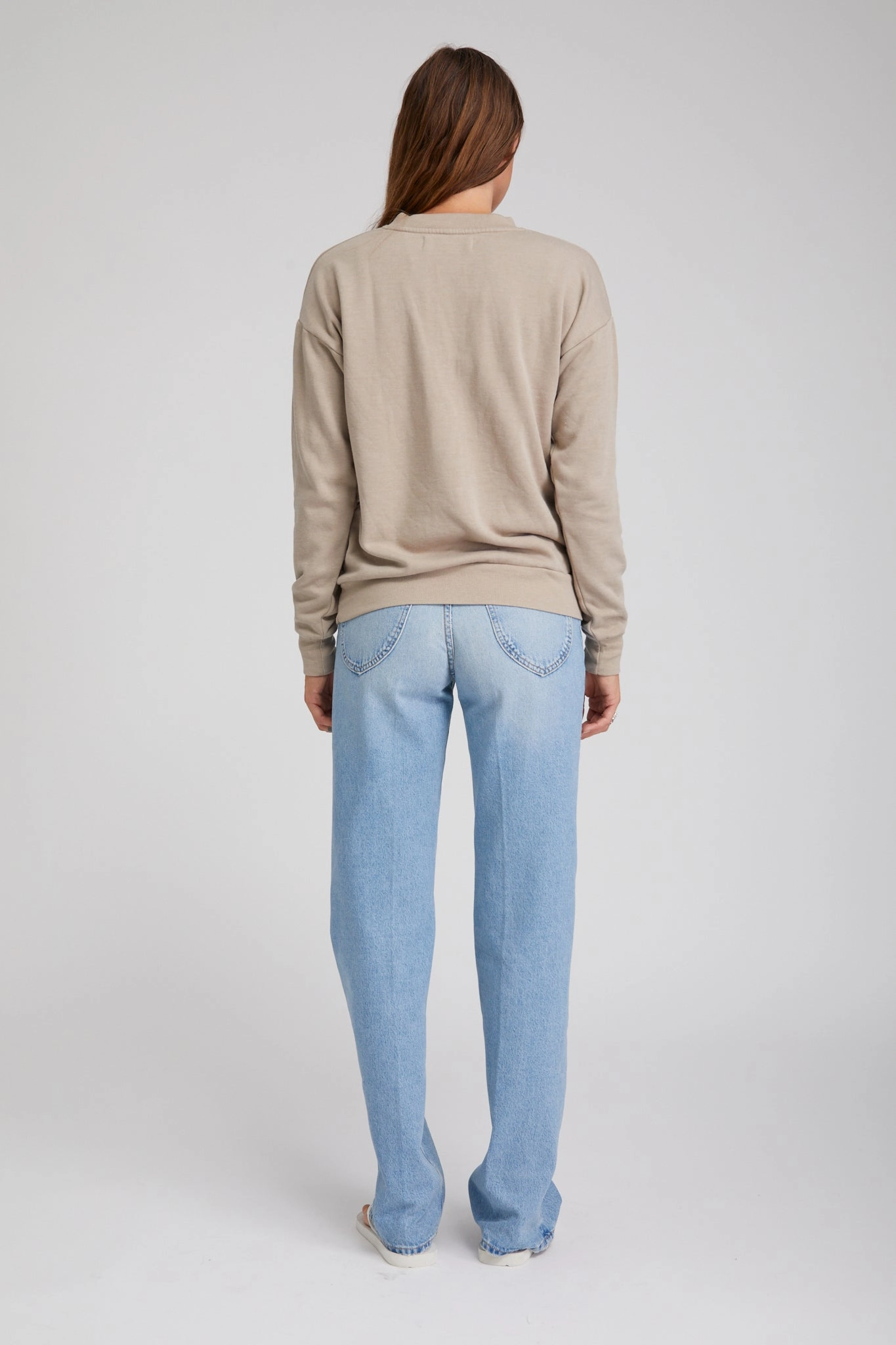 SnagProof UltraSoftLining Taupe Logo Sweatshirt