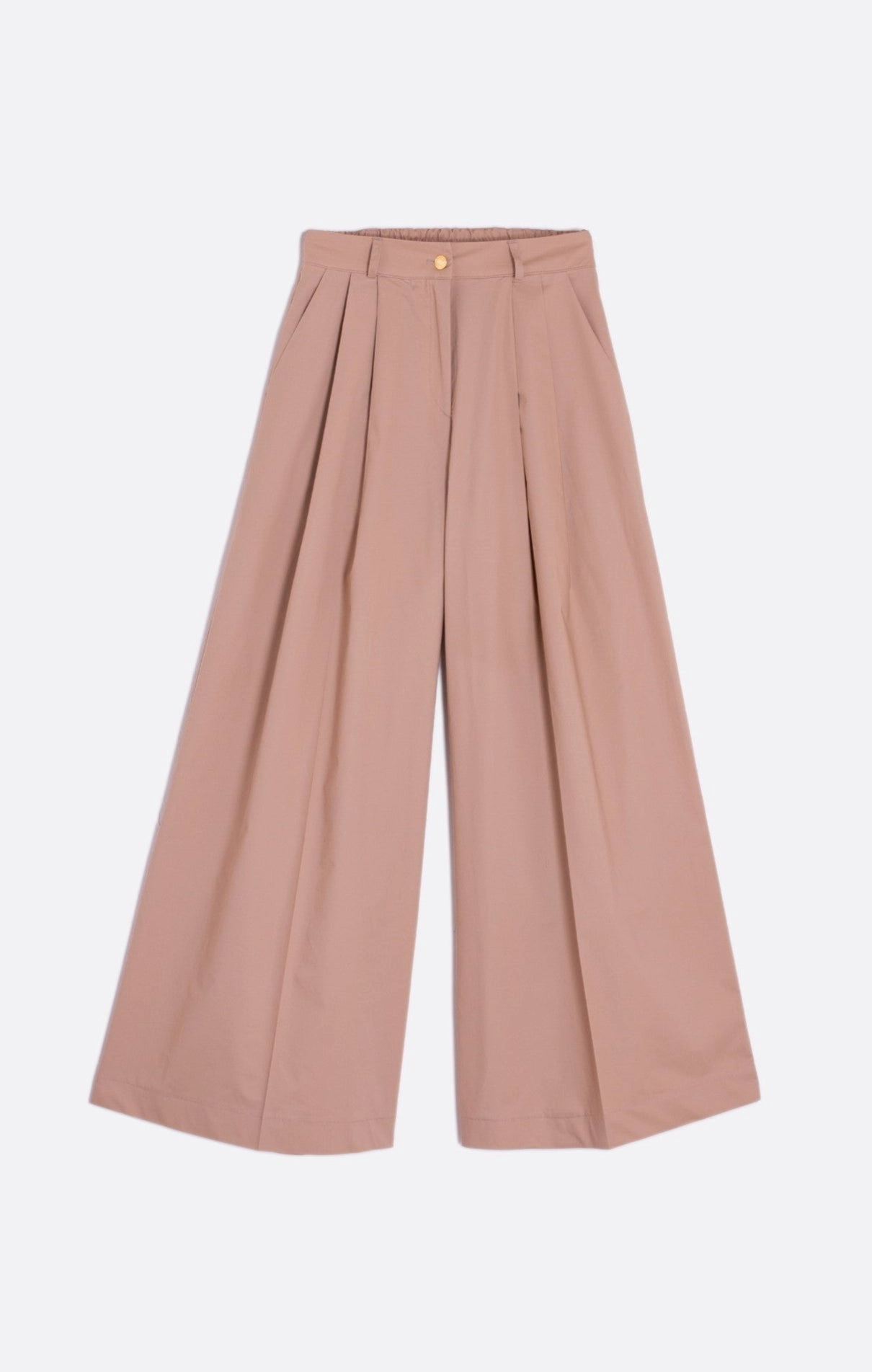 stain resistant coating Comfy Material Palazzo Trouser in Beige Poplin