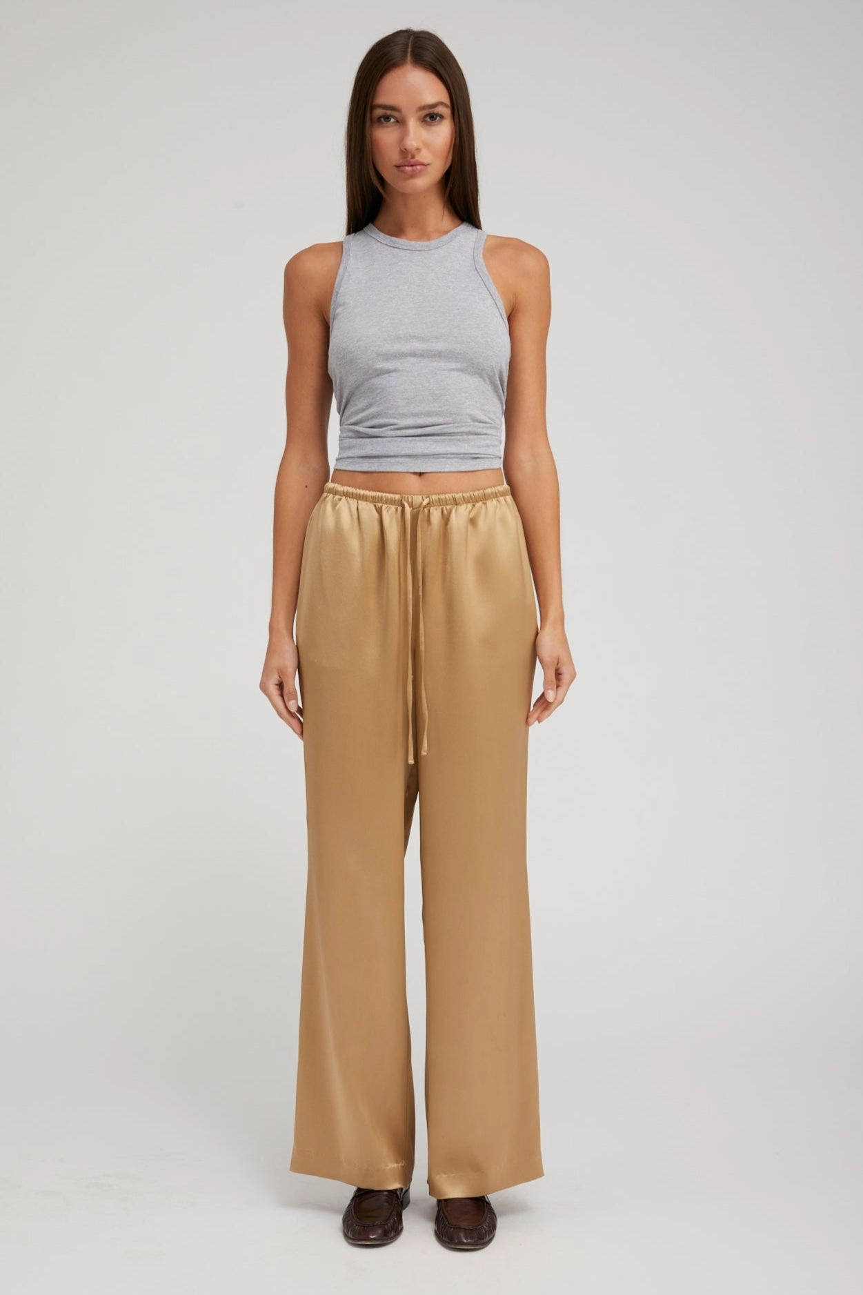 Adjustable Fit Stretchable Wear Khaki Silk Kauai Pants