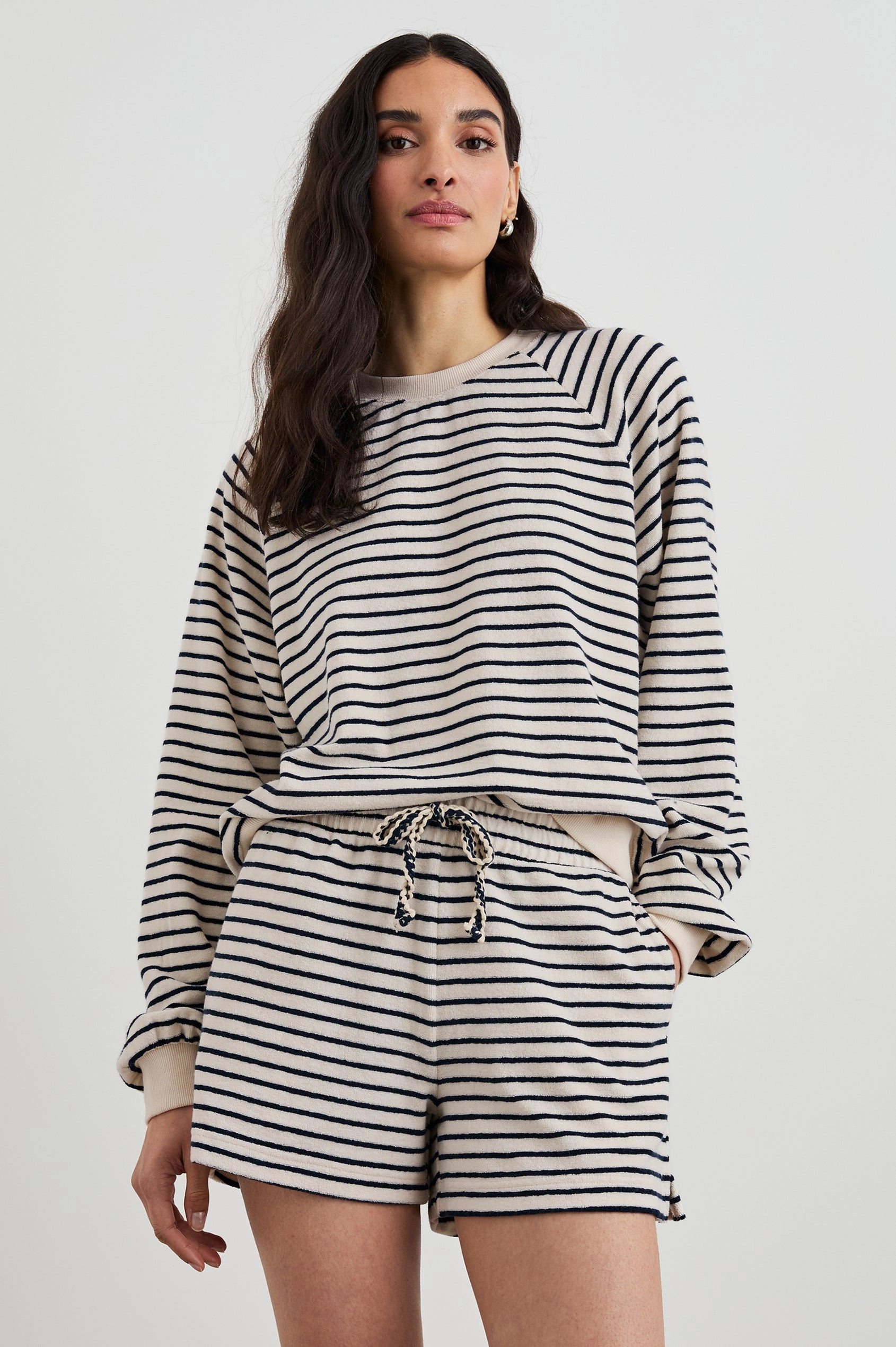 Teddy Short in Sailor Stripe Terry Towel Essential Comfort Wear Fit Comfort