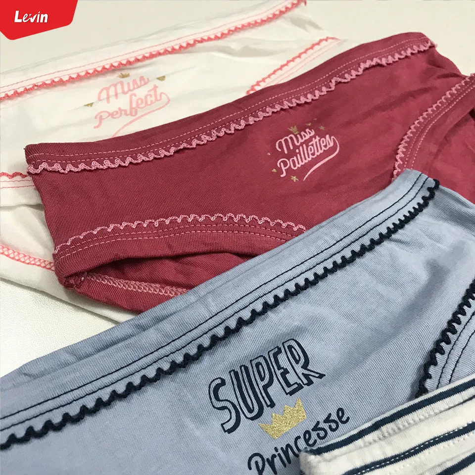 Teen Girls 3 Pack Premium Solid Print Design Cotton Panty