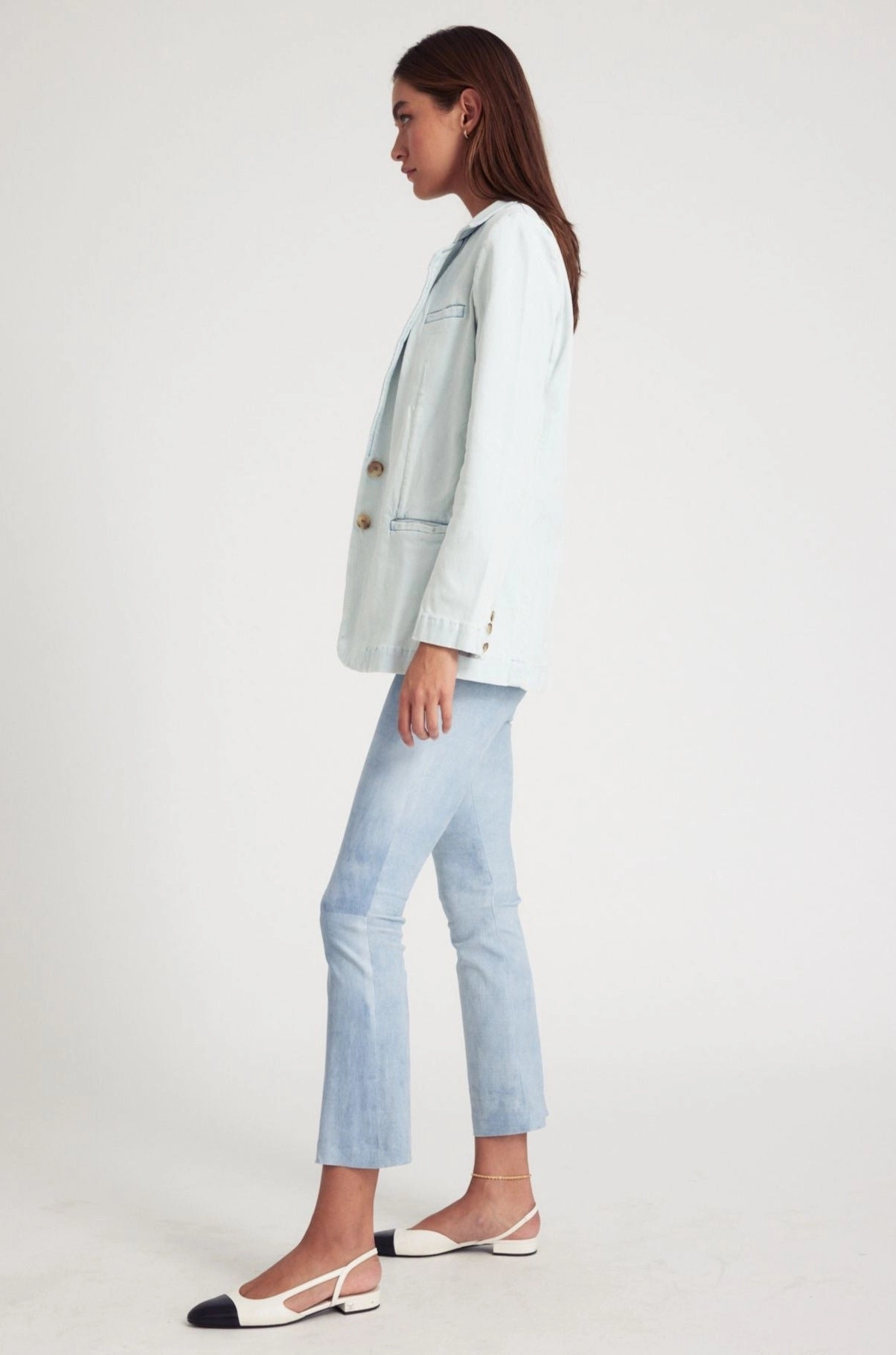 TailoredCut Double Stitched Seams Bruni Denim Blazer