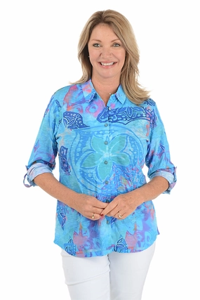 Compact Stitching Basic Sweatshirt Zumba Roll-Tab Knit Shirt