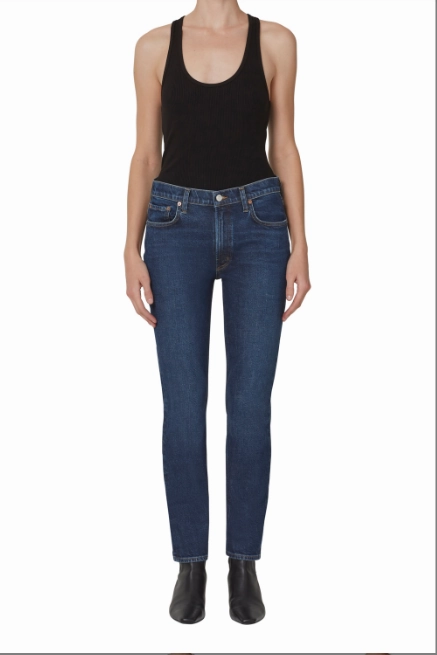 Stretch Holiday Vibes Streetwear Fan Willow Mid Rise Slim Crop in Divided