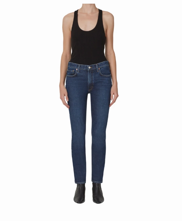 Relaxed Fit Relaxed Style Lightweight Durable Willow Mid Rise Slim Crop in Divided