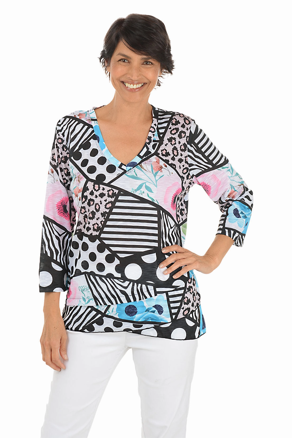 Patterned Patches Criss Cross Tunic Eco friendly materials Office Look