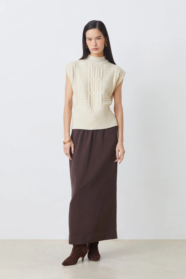 PRUSSE VEST RibbedHemline Stretchable Blend