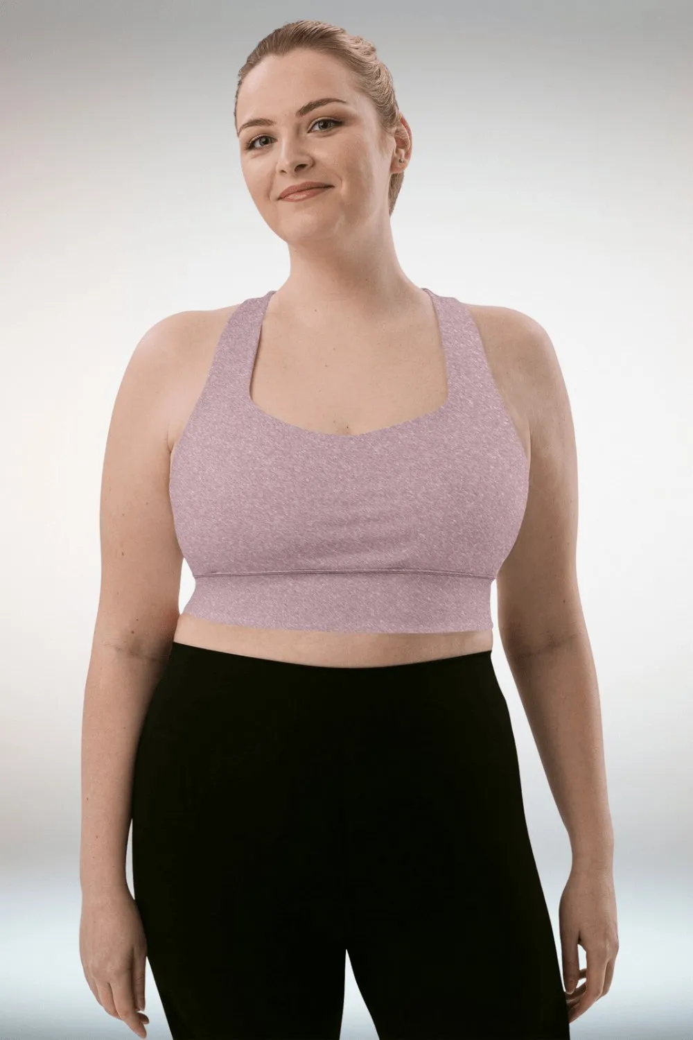 TGC Boutique Brushed Pink Compression Longline Sports Bra