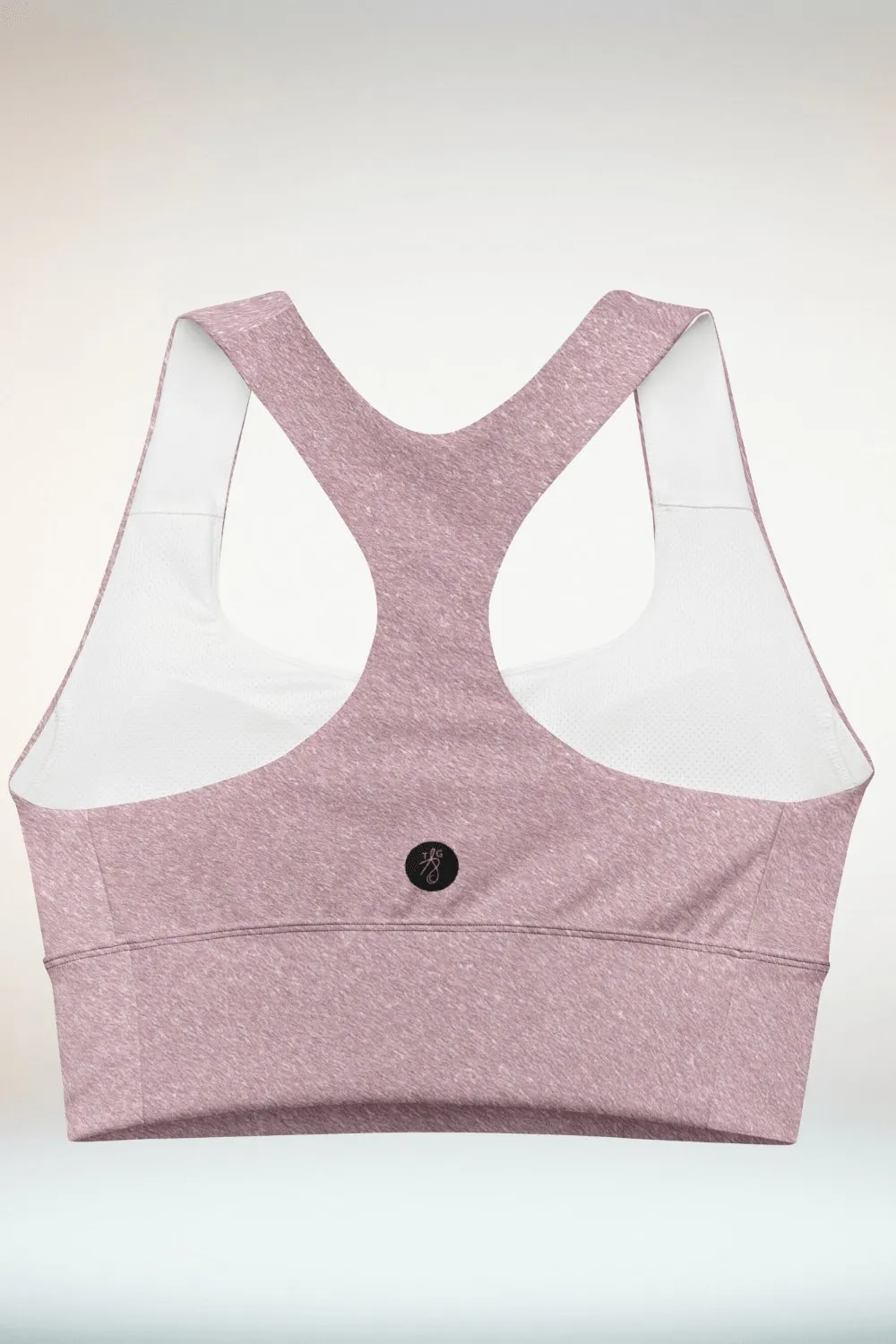 TGC Boutique Brushed Pink Compression Longline Sports Bra