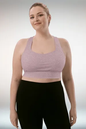 TGC Boutique Brushed Pink Compression Longline Sports Bra
