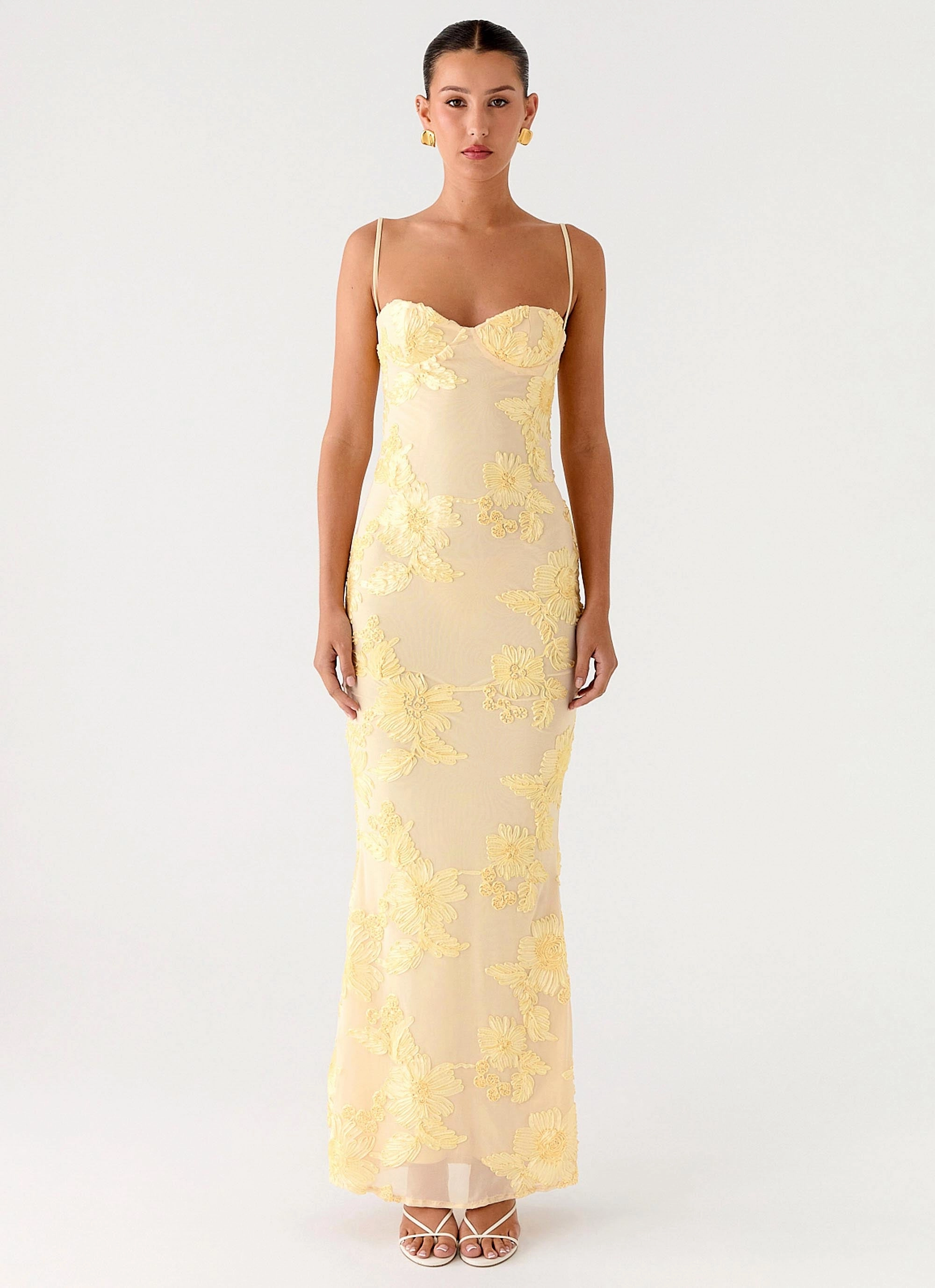 Sophisticated Line That Girl Maxi Dress - Lemon