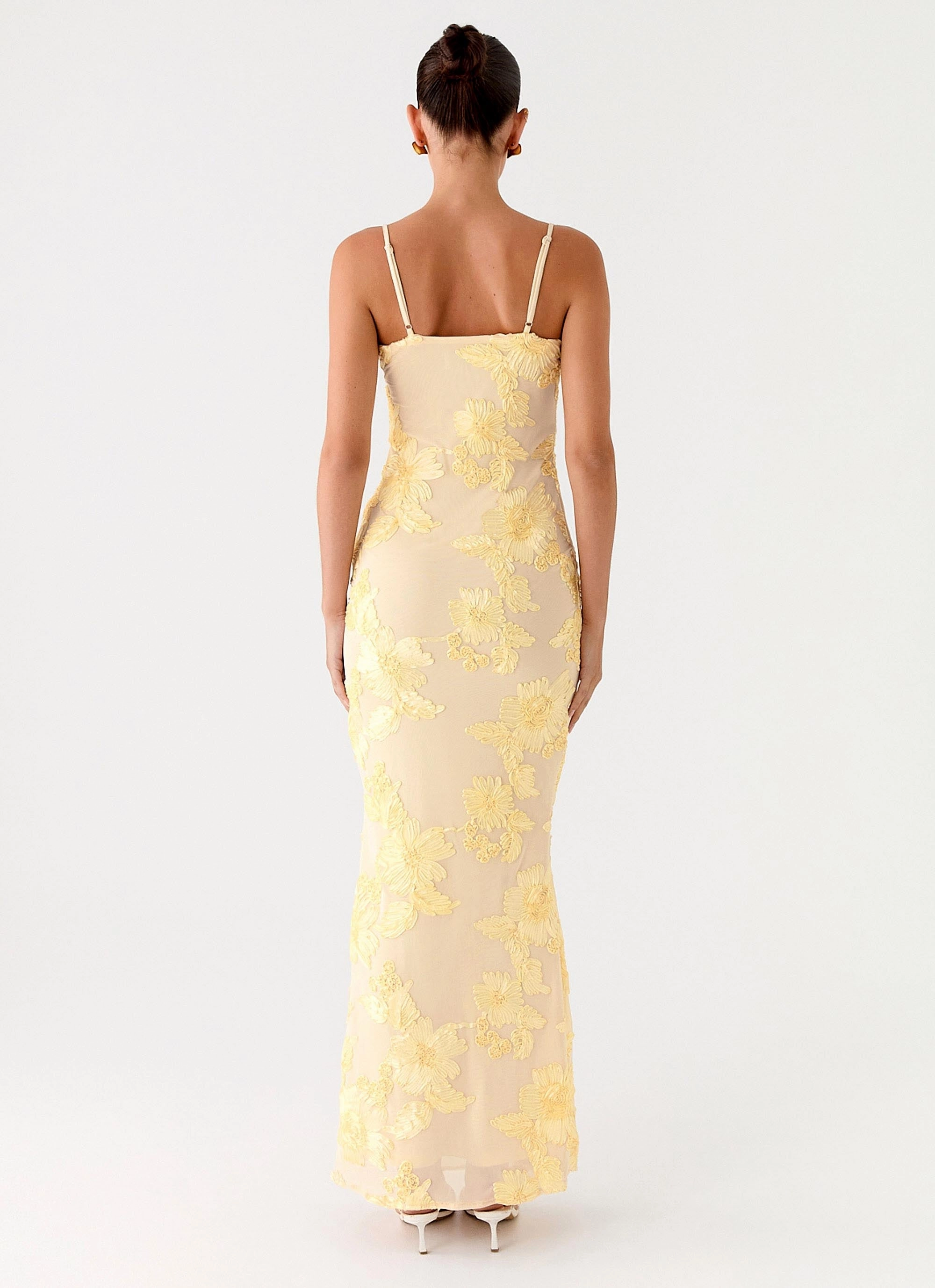 Sleek Drape Dinner Outfit That Girl Maxi Dress - Lemon