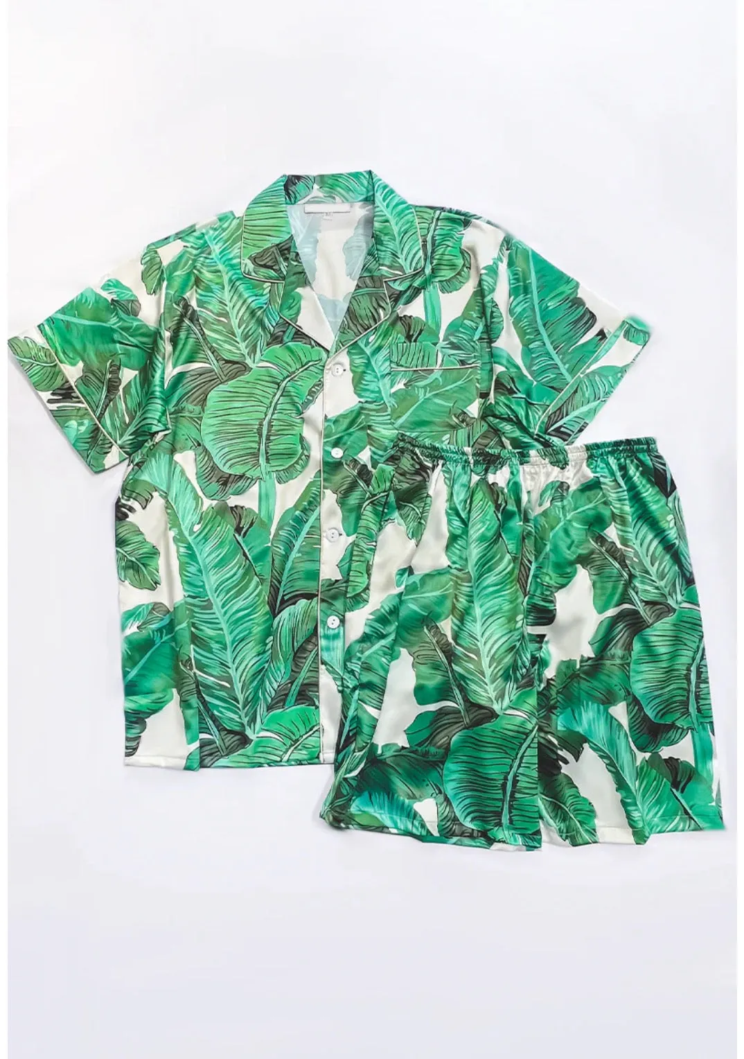 The Shola Men’s Banana Leaf 2 piece in Shirt and Shorts by Eldimaa Fashion