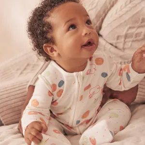 The Very Hungry Caterpillar Print Zip-Up Baby Pajamas