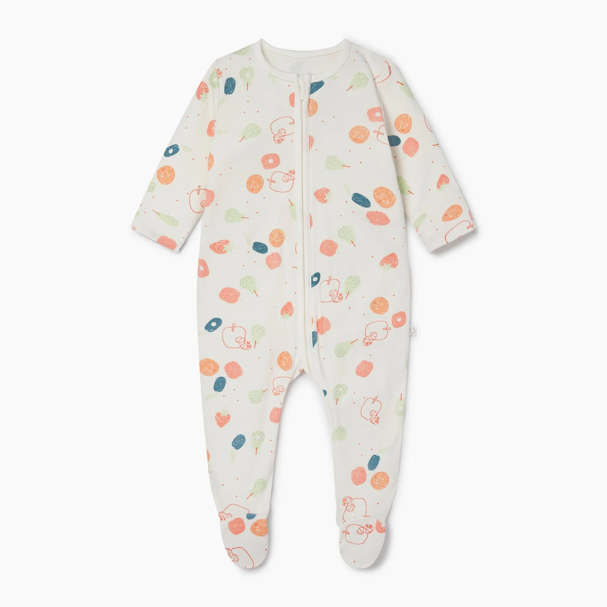 The Very Hungry Caterpillar Print Zip-Up Baby Pajamas