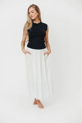 The Cairo Midi Dress in Black/Cream *Final-Sale* Olive Fresh