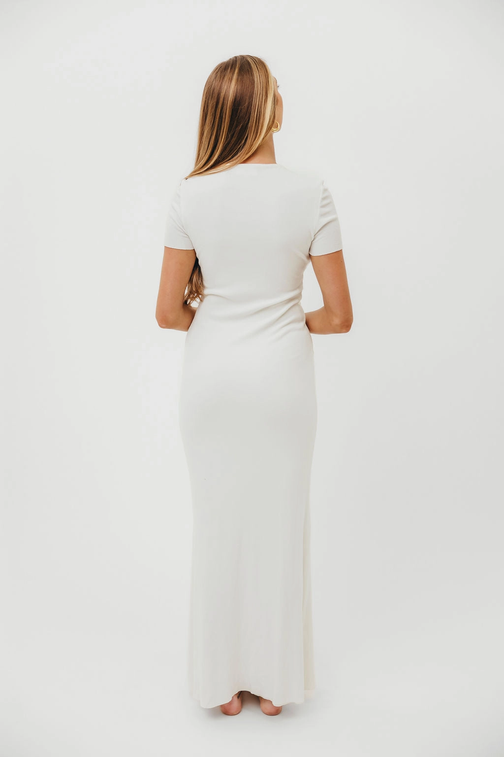 Cool Tone The Charlie Ribbed Maxi Dress in White - Bump Friendly *Final-Sale*